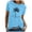 Light Blue, variant on Trendfront Womens Summer Crew Neck Short Sleeve Tops Beach Hawaii Style Coconut Tree Tees Palm Print Casual Vacation Wear T-Shirts