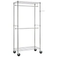 thumbnail image 6 of Zimtown Portable Closet System Heavy Duty Garment Rack Rolling Clothing Rack with Double Hanging Clothes Rod & Adjustable Shelves Organizer Silver, 6 of 14