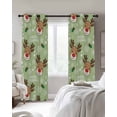 thumbnail image 2 of Christmas Green Blackout Curtains 96 Inch Length 2 Panels Set, Xmas Cute Elk Winter Leaves Cartoon Snowflake Full Shading Curtains for Windows, Blackout Curtains for Bedroom Living Room 52"x96", 2 of 8