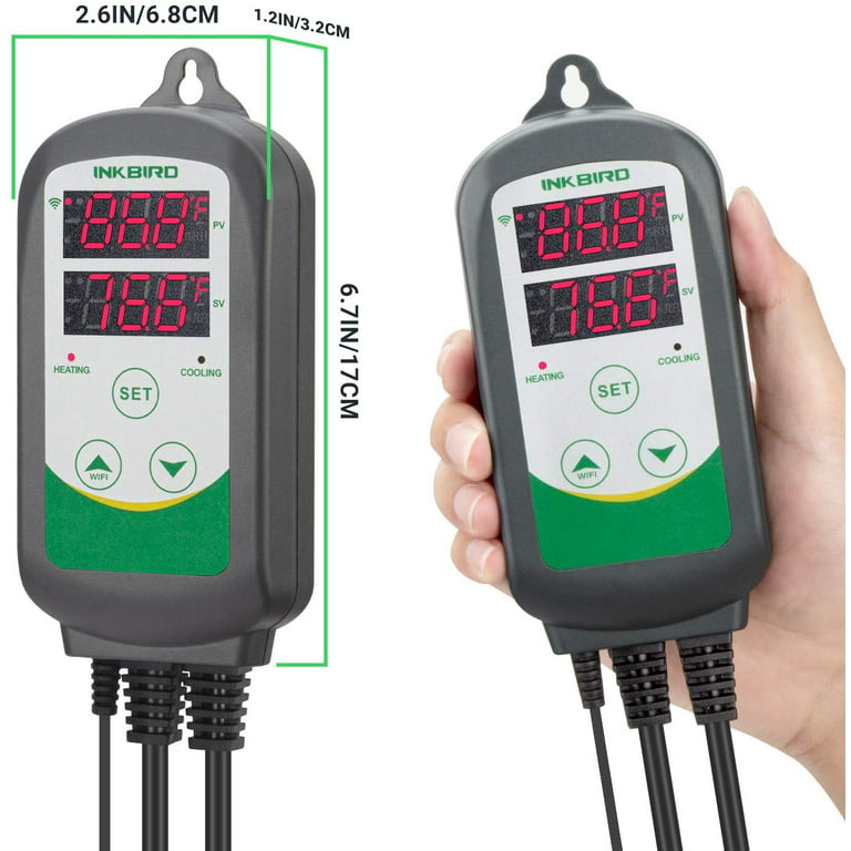 Inkbird WiFi ITC-308 Digital Temperature Controller Aquarium Thermostat for  Aquarium Heater and Cooler, With Waterproof Sensor Remote Control