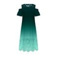 thumbnail image 3 of FAVIPT Sundress for Women Maxi Patchwork Ruffle Elegant Dresses Short Sleeve Crew Neck Dress Plus Size Loose Fit Lace Dresses 2025 Green,XXXXXL, 3 of 5