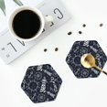 thumbnail image 5 of Kll Hexagon Drink Coasters Set Of 4,Pu Leather Absorbent Coasters Set Decorative Coffee Cup Coasters Housewarming Gift For Home Decor-Anchor And Lighthouse, 5 of 9