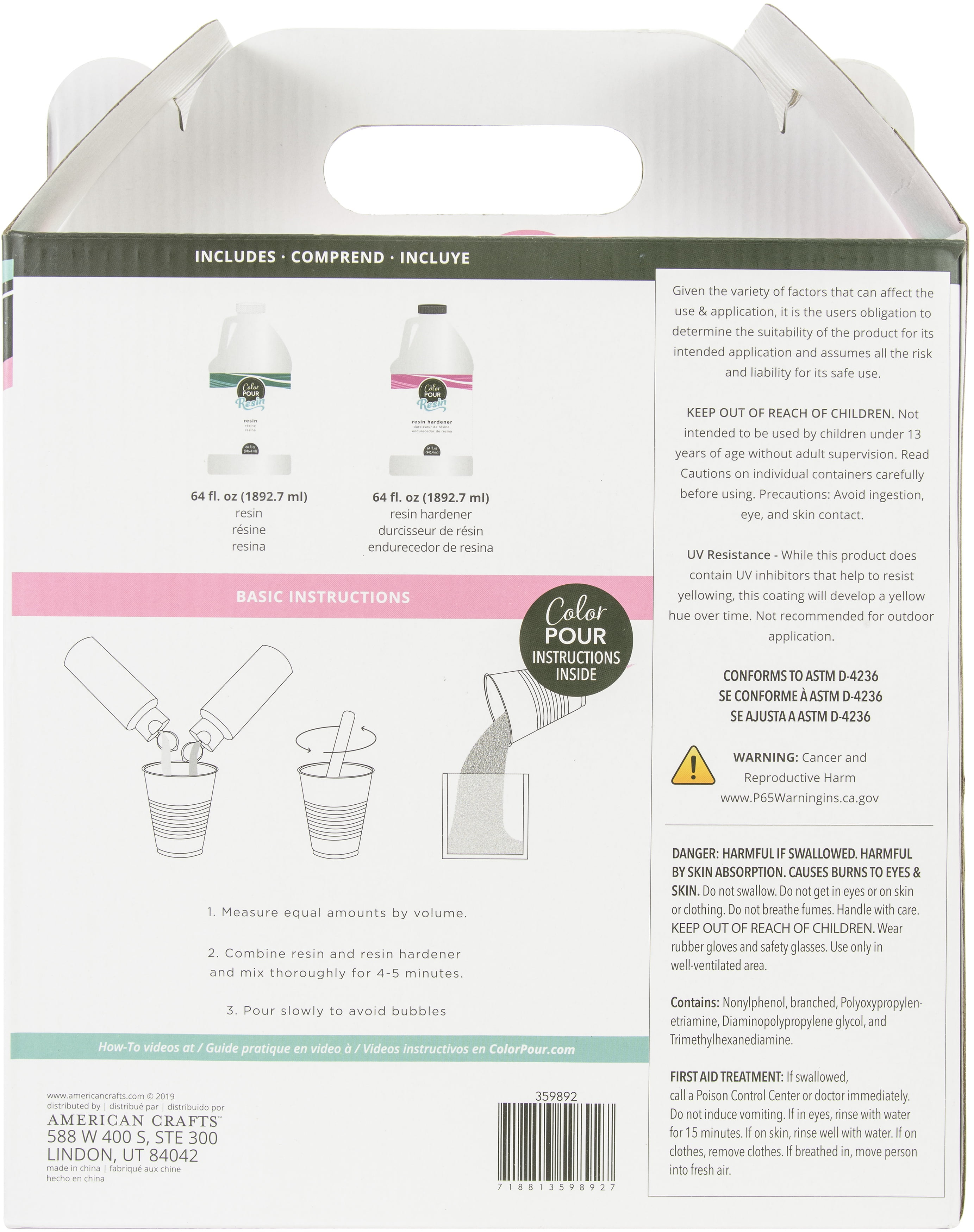 American Crafts Color Pour Resin & Hardener 64oz 2/Pkg-