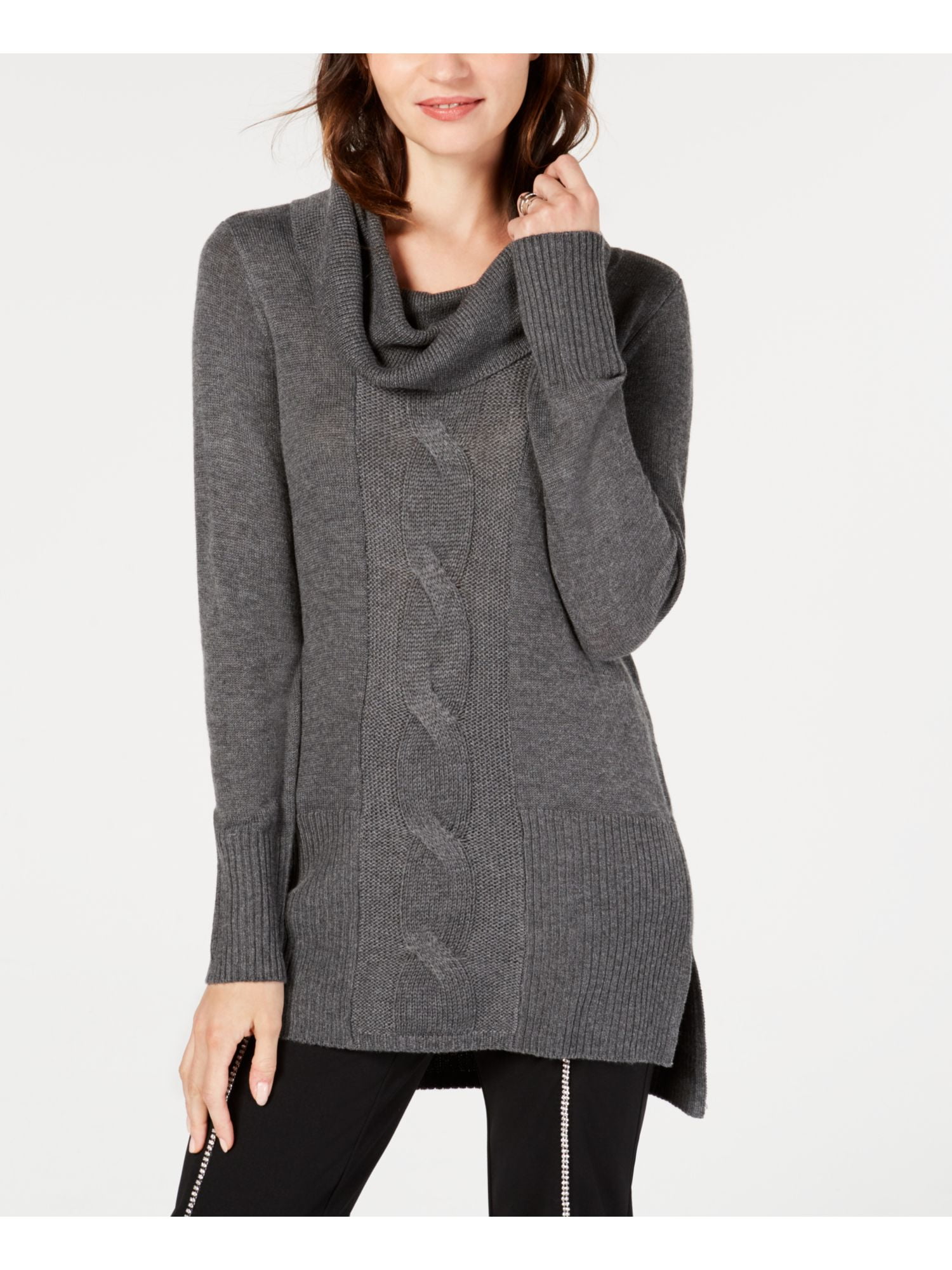 INC $90 Womens New 0092 Gray Long Sleeve Cowl Neck Tunic Casual Sweater S  B+B - Walmart.com