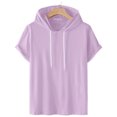 thumbnail image 3 of Aofany Men Plus Size Casual Solid Fashion Hooded Pullover Short Sleeve Sports T-Shirt Top, 3 of 6