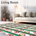 thumbnail image 2 of ODIKA 6'x9' Machine Washable Non-Slip Area Rug, Cane Stripe Cheerful Holiday Floor Pair Peppermint Swirl Style High Traffic Rug with Pad, Red, 651483, 2 of 8