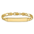 thumbnail image 5 of Auriga Fine Jewelry 14K Yellow Gold Figaro Diamond Cut ID Bracelet 7inch for Women, 5 of 6