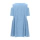 thumbnail image 5 of Puntoco Minifalda De Verano De Color Sólido Suelto Informal Para Mujer, Jersey, Falda De Girasol, Falda De Playa Con Bolsillo, Vestido Plisado Con Hombros Descubiertos, Azul Claro Xl, 5 of 6