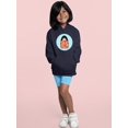 thumbnail image 2 of Leaves Kokeshi Doll Hoodie Juniors - Youth Hoodie, Navy, Small, 2 of 4