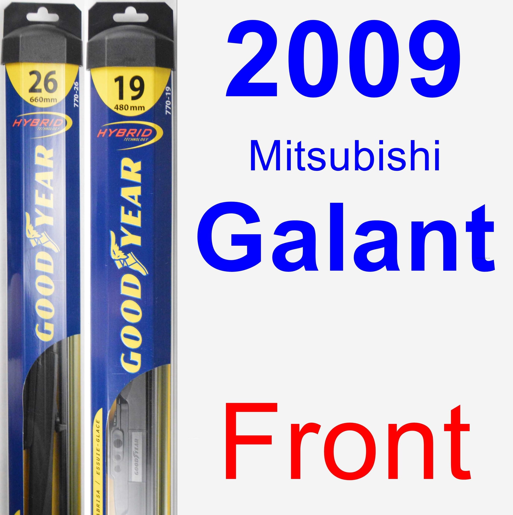 2009 Mitsubishi Galant Wiper Blade Set/Kit (Front) (2 Blades) Hybrid