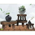 thumbnail image 2 of Tabouret de Pot de Fleurs, Tabouret Rond en Bois, Support de Plante Intérieur, Support de Pot de Fleurs Massif pour Pots de Fleurs et Succulentes pour Intérieur Extérieur (L), 2 of 4