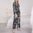 thumbnail image 3 of Salouo In Pizza We Crust Art Pattern Women's Pajamas Set Long Sleeve Button Down Sleepwear Soft Pj Lounge Sets for women 2 Piece Pjs Set with Long Pants-Small, 3 of 7