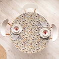 thumbnail image 4 of Ambesonne Floral Fitted Round Tablecloth, Meadow Flowers Spring Garden, 36"- 40" Diameter, Champagne Maroon Orange, 4 of 5