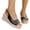 Black, variant on Tbopshirt Plus Size Wedge Sandals for Women Open Toe Summer Solid Color Wedge Heels with Arch Support