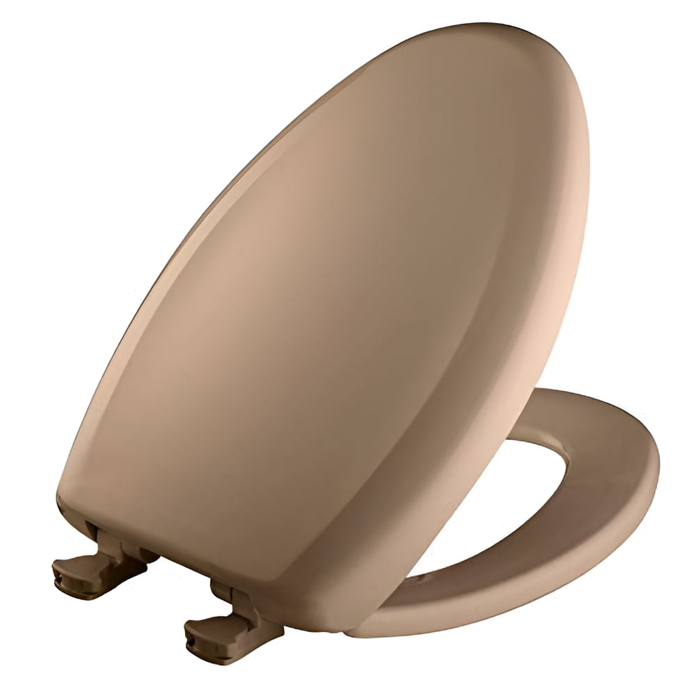 Bemis 1200SLOWT148 Elongated Plastic Toilet Seat Sand Never Loosens Removes for Cleaning Slow-Close
