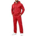 thumbnail image 2 of Gamivast Mens 2 Piece Tracksuits Long Sleeve Pullover Hoodie and Sweatpants Sweatsuit Set Casual Activewear Jogger Outfit for Fall Red S, 2 of 7