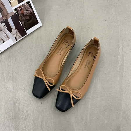 

Bailamos Brand New Flats Shoes Women Low Heel Ballet Square Toe Shallow Shoe Slip On Loafer Round Toe Ballet Flat Shoes zapatos