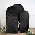 thumbnail image 2 of BalsaCircle 3 Black Crushed Velvet Round Top Wedding Arch Backdrop Stand Covers Party Events Decorations Supplies, 2 of 5
