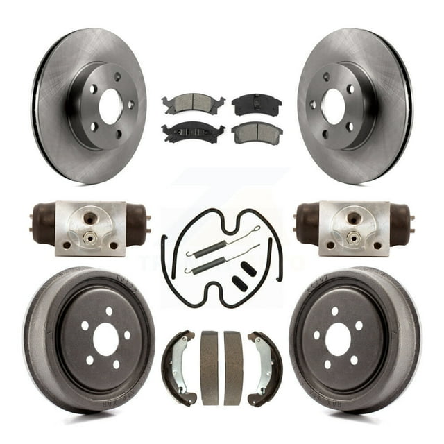 Transit Auto Front Rear Disc Brake Rotors Semi-Metallic Pads and Drum Kit (9Pc) for Car 2003-2005 Pontiac Sunfire Chevrolet Cavalier K8S-102587