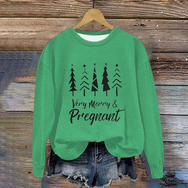 Amzcrzy Chandails pour Femmes Chandail de Noël Chandail de Noël pour Femmes Col Rond Imprimé Chandail Ample Manches Longues Chandails Sans Capuche Chandails pour Femmes Chandails et Chandails à Capuchon pour Femmes G