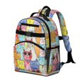 thumbnail image 2 of Multicolor Cat Head White Pattern Cute School Backpack Bag for School with Padded Back and Adjustable Shoulder Straps 15.25"x11.5"x5.25", 2 of 5