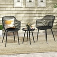 thumbnail image 1 of Ensemble Bistro de Patio 3 Pcs Table et Chaises Robustes Toutes Saisons Ensemble de 2 Noir, 1 of 10
