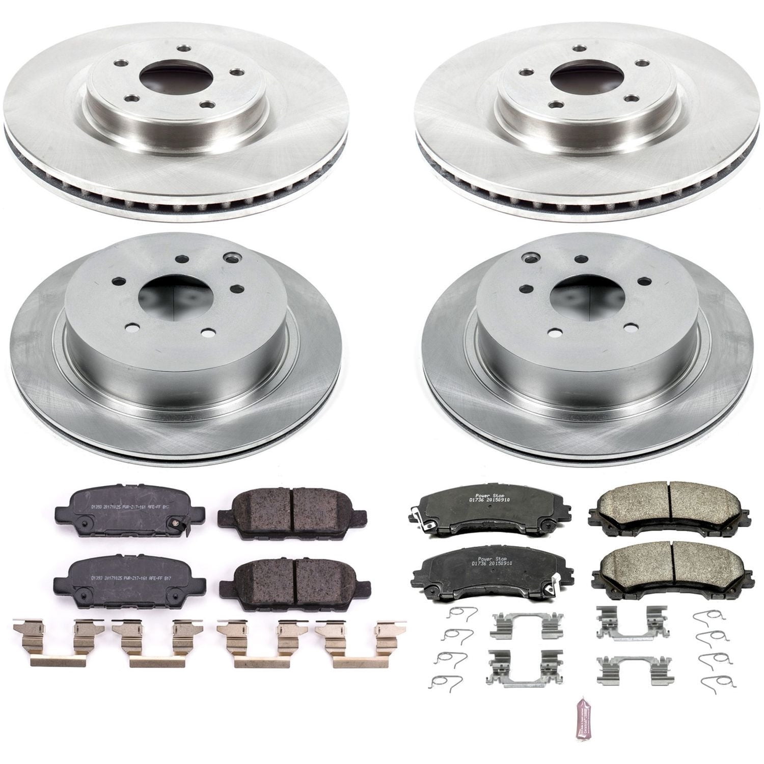 PowerStop Front and Rear Stock Replacement Brake Pad and Rotor Kit Fits: INFINITI Select Models KOE8006