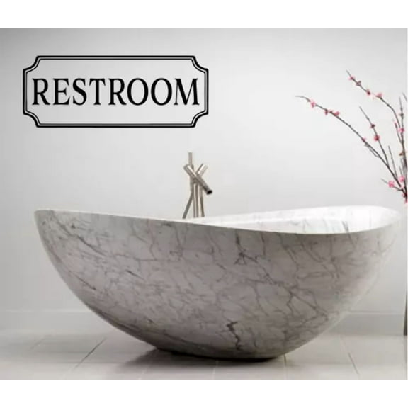 Restroom Door Decal Lettering Words Wall Decal Sticker Quote Home Decor Bath