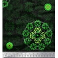 thumbnail image 1 of Soimoi Moss Georgette Fabric Sacred Geometry & Filigree Damask Print Fabric by the Yard 42 Inch Wide, 1 of 1