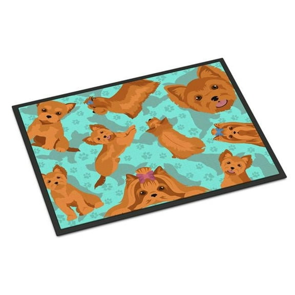 Red Yorkie Indoor or Outdoor Mat 24x36 36 in x 24 in