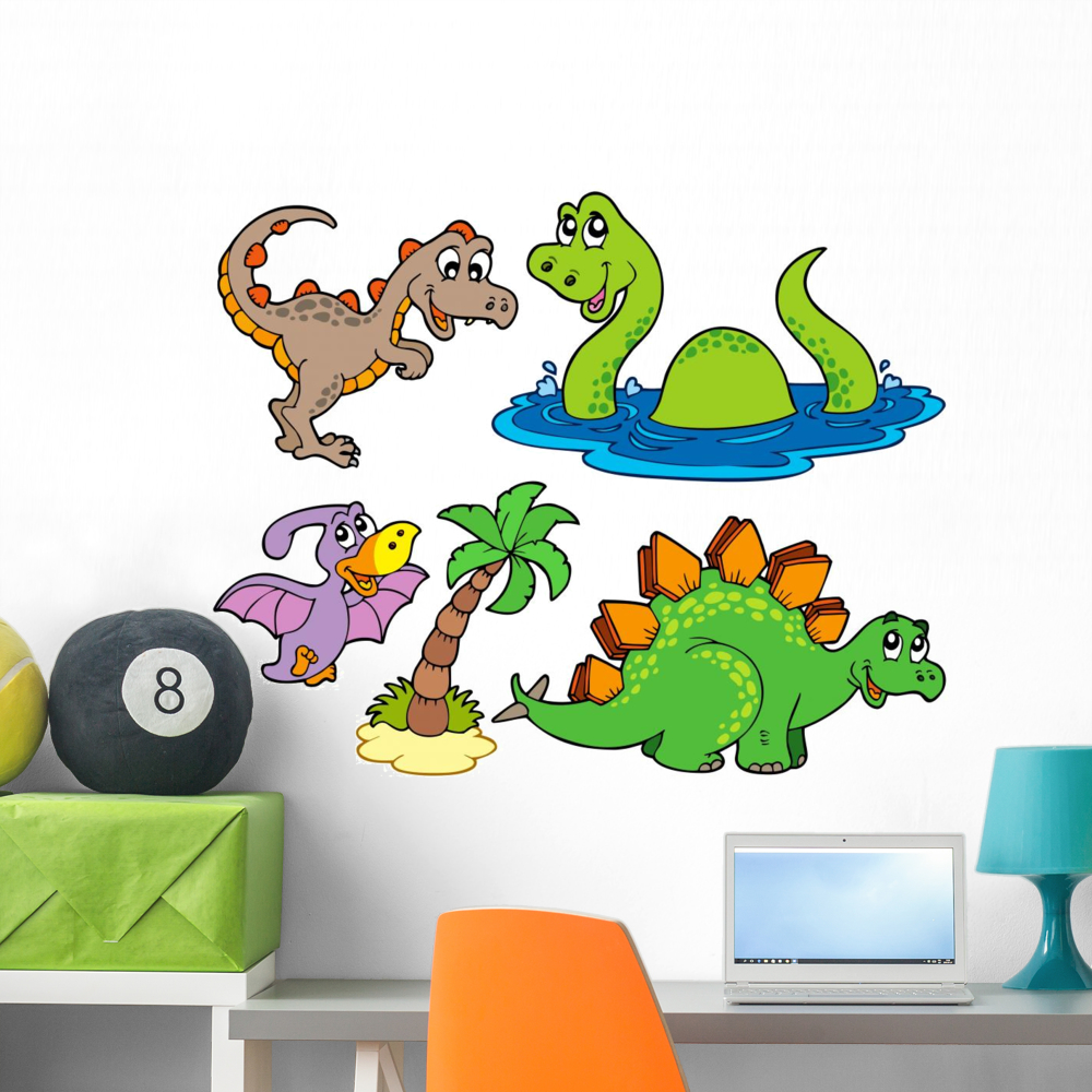 Various Dinosaurs Wall Decal Sticker Set by Wallmonkeys Vinyl Peel & Stick Graphic for Boys (36