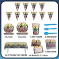 thumbnail image 3 of JMOCD 162Pcs Yellow Dragon Ball Party Tableware Set, Birthday Party Supplies Decorations Set, tablecloth,Banner,Plates, Invitation Card,Cutlery,Cups,20 Guests, 3 of 4