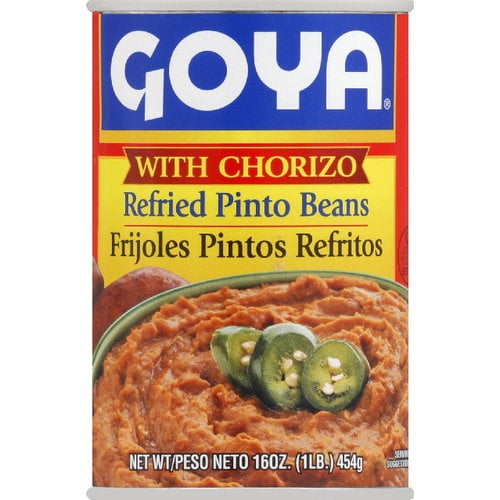 Goya Refried Pinto Beans With Chorizo, 16 oz (Pack of 12) by Generic