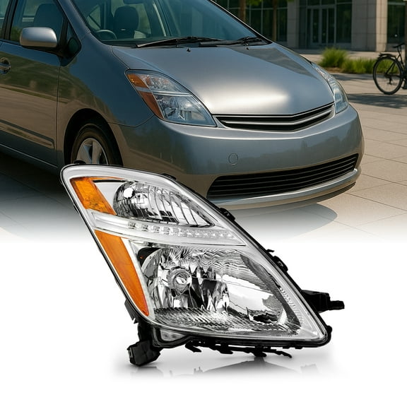 AKKON - For Toyota Prius Halogen Type Chrome Passenger Right Side Headlight Head Lamp Front Light Replacement