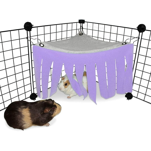 Corner Fleece Forest Hideout for Guinea Pigs Ferrets Chinchillas Hedgehogs Dwarf Rabbits and Other Small Pets Accessories and Toys Purple