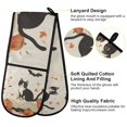 thumbnail image 2 of Yayeee Double Oven Mitt Kitchen Heat Resistant Baking 35" x7" Quilted Glove, Gray Cartoon Halloween Cat, 2 of 6