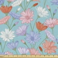 thumbnail image 1 of Floral Upholstery Fabric by the Yard, Continuous Pattern Gerbera Daisy Flowers Vintage Design Illustration, Decorative Fabric for DIY and Home Accents, Seafoam and Multicolor by Ambesonne, 1 of 5