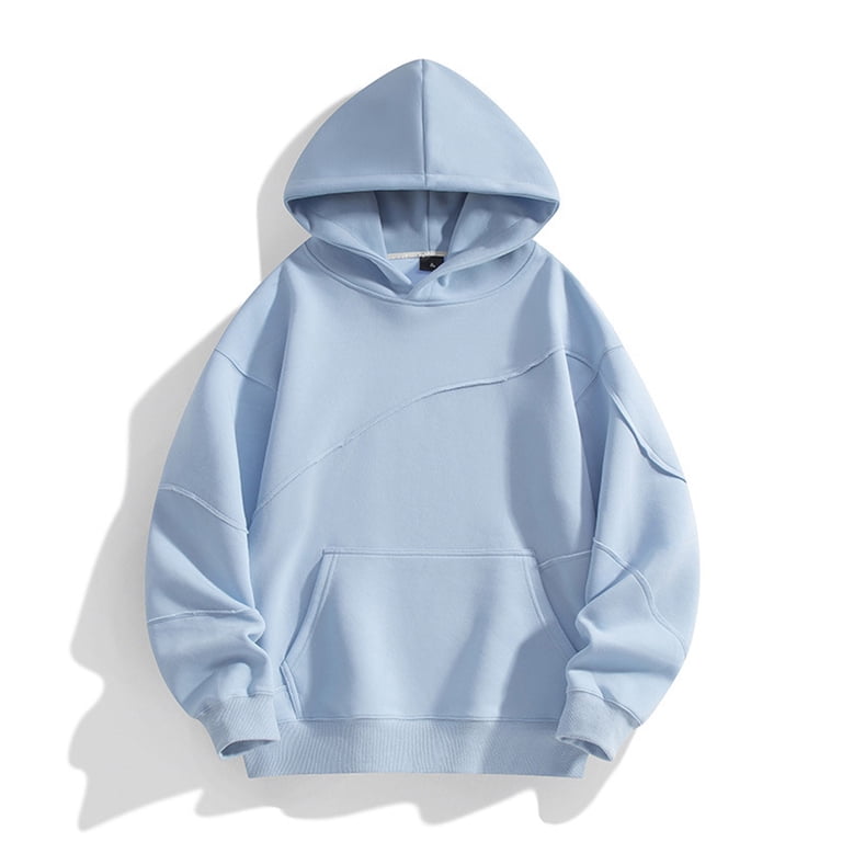 Cavosen Cropped Hoodie Men Big and Tall Long Sleeve Loose Hoodie
