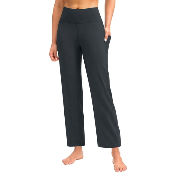 OSOLU Yoga Pants For Women Workout Pants High Waist Athletic Workout Leggings Yoga Pant Stretchy Running Tummy Control Joggers Bottoms Dark Gray M