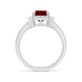 thumbnail image 2 of ANGARA Lab Grown 3 Ct Emerald-Cut Ruby Engagement Ring with Lab Diamond Halo for Women in 14K White Gold (Size-9x7mm) | July Birthstone, Anniversary, Jewelry Gift for Women | Lab-Grown Ruby Ring, 2 of 8