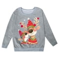 thumbnail image 4 of FYEGRE Chandail en Molleton de Noël Classique Imprimé Festif Filles Manches Longues Col Rond Chandail en Molleton Confortable pour les Fêtes Gris 4-5 Ans, 4 of 4