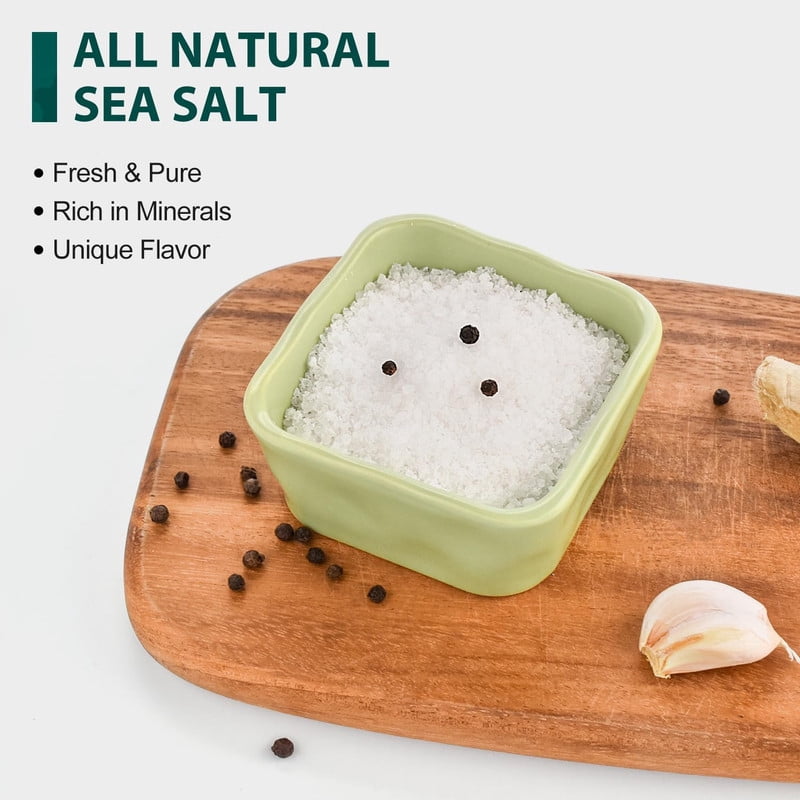 Soeos White Sea Salt, Coarse Grain, 20 oz (1.25 lbs), 2 Pack, Total Weight of 40 oz (2.50 lbs)