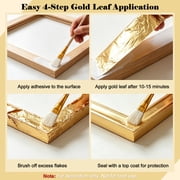 100 Sheets Gold Foil Paper Art Gold Foil Sheets Gilding Brush Thin Gold Leaf Sheets Gold Foil Paper Craft for Arts Painting Gilding Crafting Decoration, 5.5 x 5.5 Inches