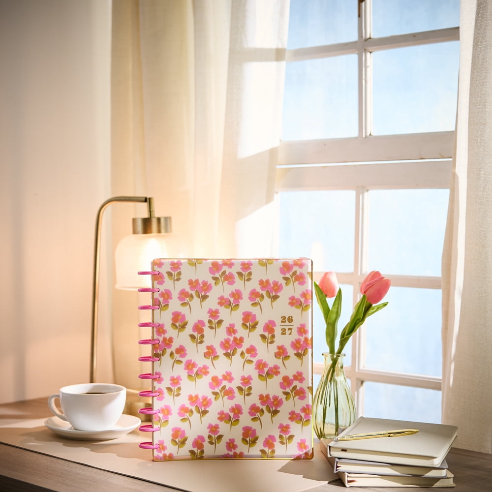 Happy Planner Sunshine Blooms Dated 12-Month Planner, July 2026 – June 2027, Big Size, Horizontal Layout, Disc-Bound, 3 Bonus Months, 2 Sticker Sheets, 8.5" x 11"
