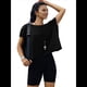 thumbnail image 1 of Camisetas de Entrenamiento de Corta para Mujer, Blusas con Espalda Abierta, Informales, para Yoga, Atléticas, Gimnasio, Holgadas, para Correr Negro XL, 1 of 8