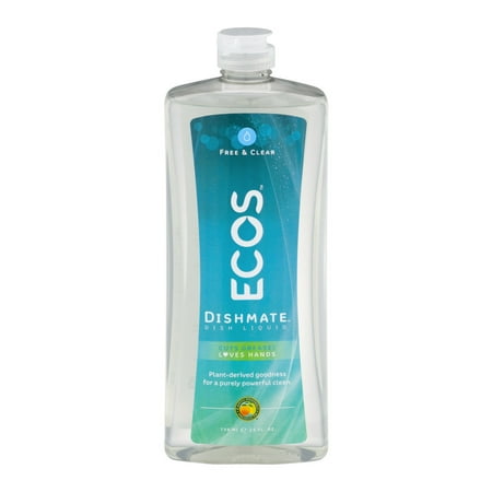 Ecos Dish Liquid, Free and Clear, 25 Fl Oz