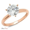 thumbnail image 4 of 2 ct Round Cut Moissanite Solitaire 18K Rose Gold Womens Engagement Ring, 4 of 6