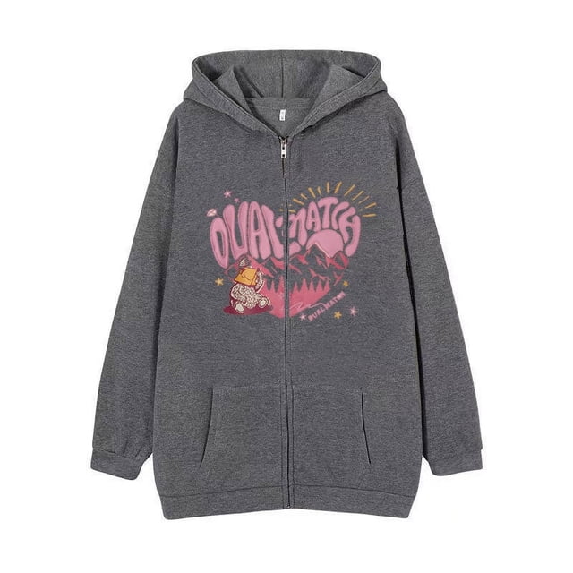 Sudadera con capucha estilo oscuro hip hop gótico Harajuku Y2k con cremallera para hombres y mujeres chaqueta Harajuku sudadera