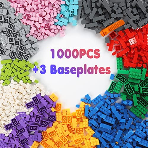 Blocs de Construction 1000 Pièces Briques de Construction Classiques Compatibles  avec Lego 11 Couleurs Aléatoires avec 3 Plaques de Base Apprentissage  Préscolaire Jouet Éducatif Cadeau fo 
