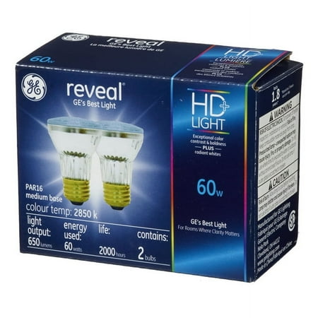 

GE Reveal HD+ Colour-Enhancing 60W Halogen Dimmable Indoor Floodlight PAR16 Light Bulbs (2-Bulbs)